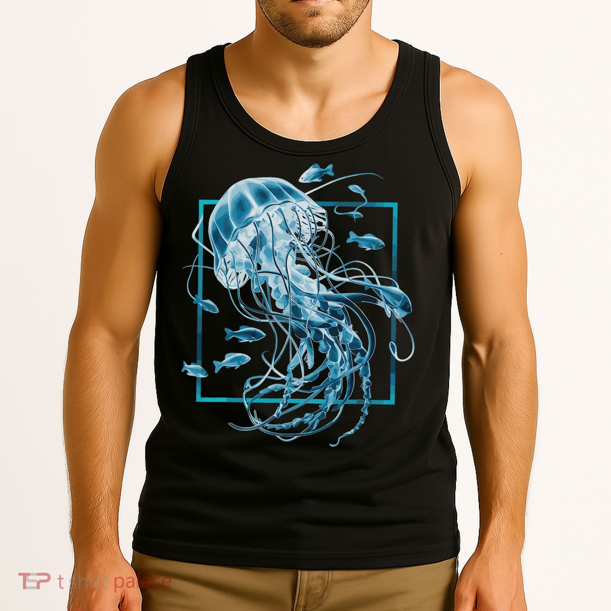 Jellyfish And Fishes In Sea Tank Top