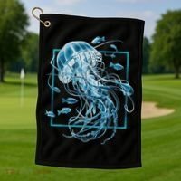 Jellyfish And Fishes In Sea Golf Towel thumb 1