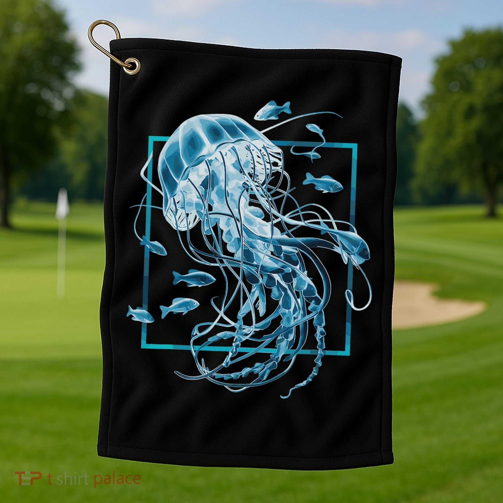 Jellyfish And Fishes In Sea Golf Towel