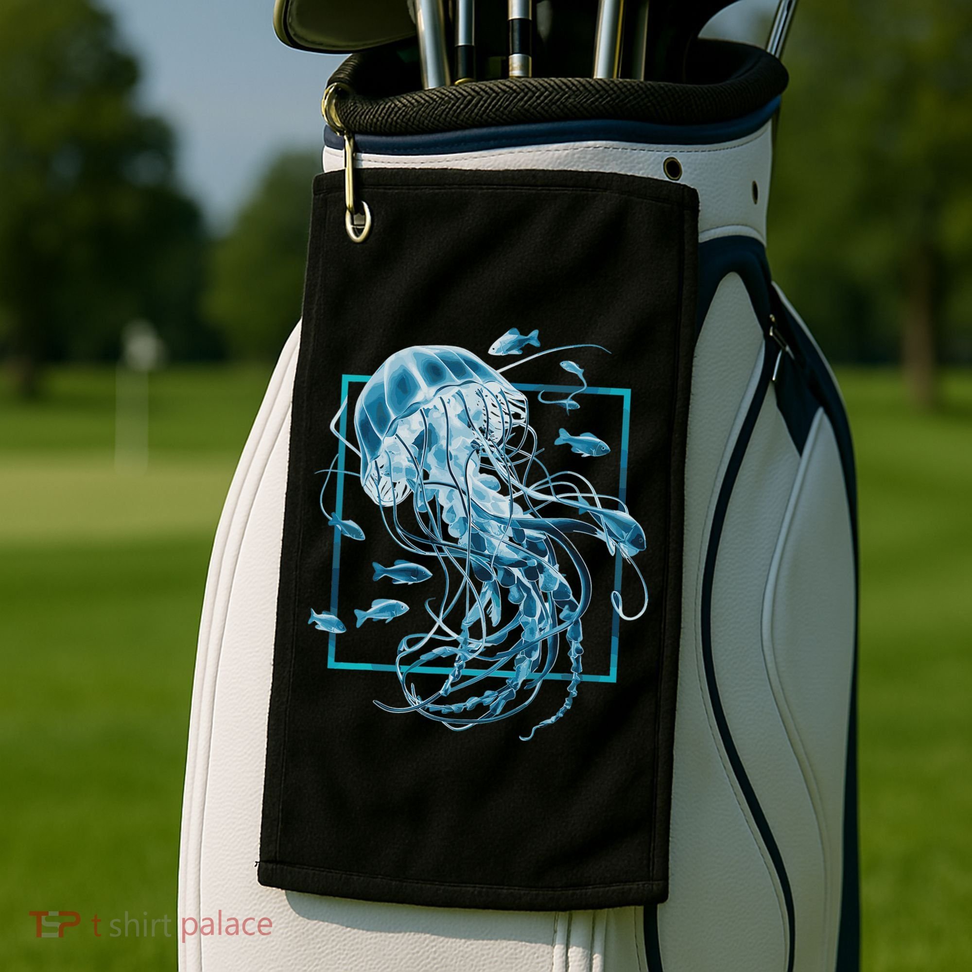 Jellyfish And Fishes In Sea Golf Towel