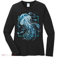 Jellyfish And Fishes In Sea Women's Long Sleeve Shirt thumb 0