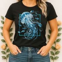 Jellyfish And Fishes In Sea Women's T-Shirt thumb 2