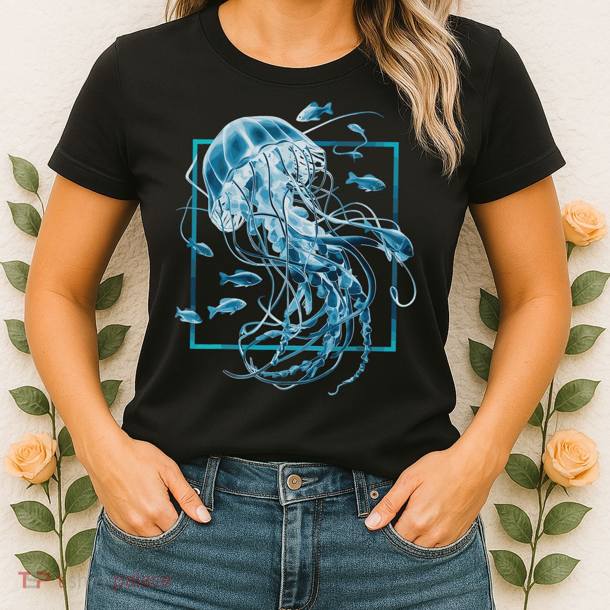 Jellyfish And Fishes In Sea Women's T-Shirt