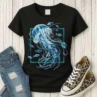 Jellyfish And Fishes In Sea Women's T-Shirt thumb 3