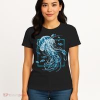 Jellyfish And Fishes In Sea Women's T-Shirt thumb 4