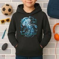 Jellyfish And Fishes In Sea Kids Hoodie thumb 2