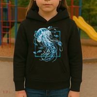 Jellyfish And Fishes In Sea Kids Hoodie thumb 3