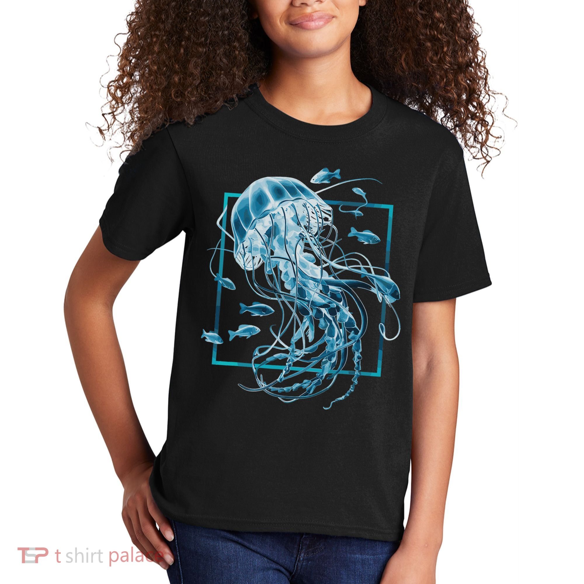 Jellyfish And Fishes In Sea Kids T-Shirt
