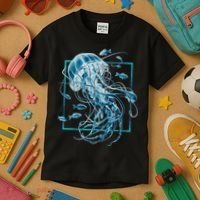 Jellyfish And Fishes In Sea Kids T-Shirt thumb 3