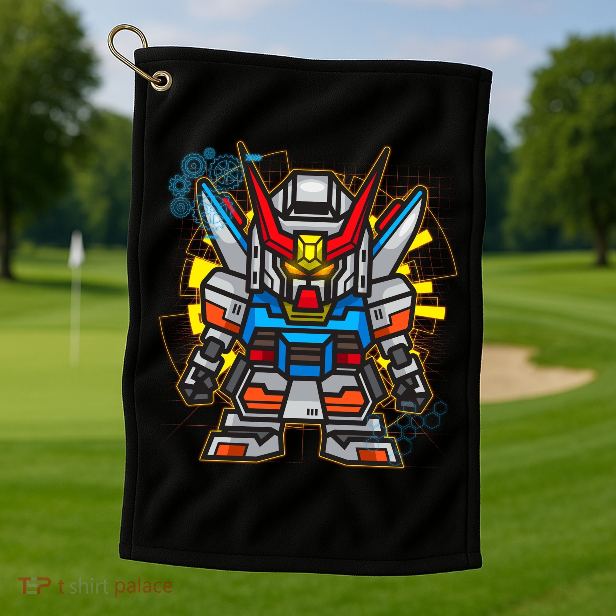 Japanese Anime Fighting Mecha Robot Golf Towel