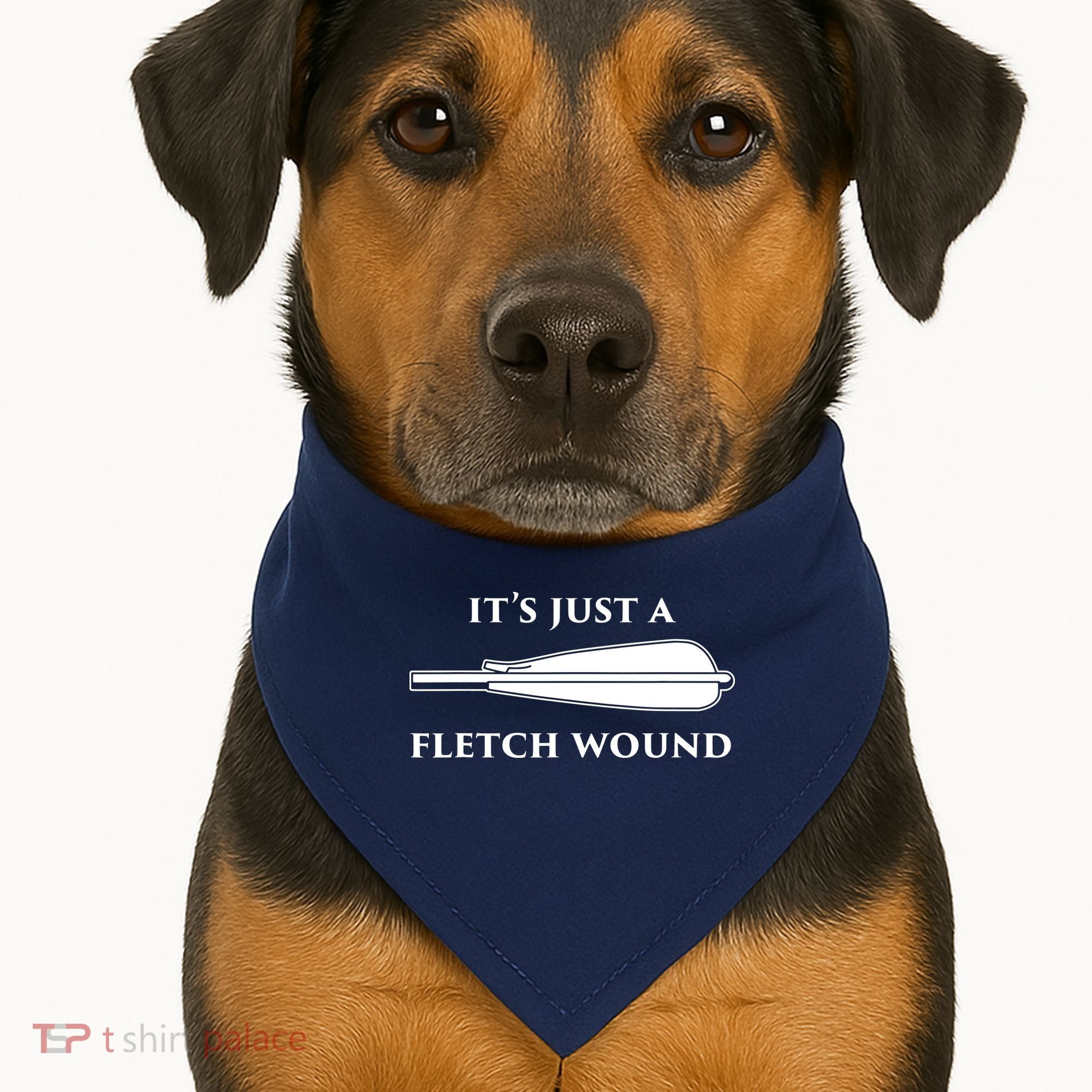 Just A Fletch Wound Funny Archers Shirts Traditional Archery USA-Made Doggie Bandana