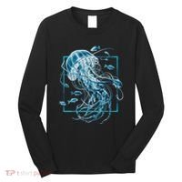 Jellyfish And Fishes In Sea Long Sleeve Shirt thumb 0