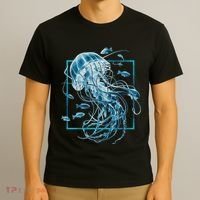 Jellyfish And Fishes In Sea T-Shirt thumb 3