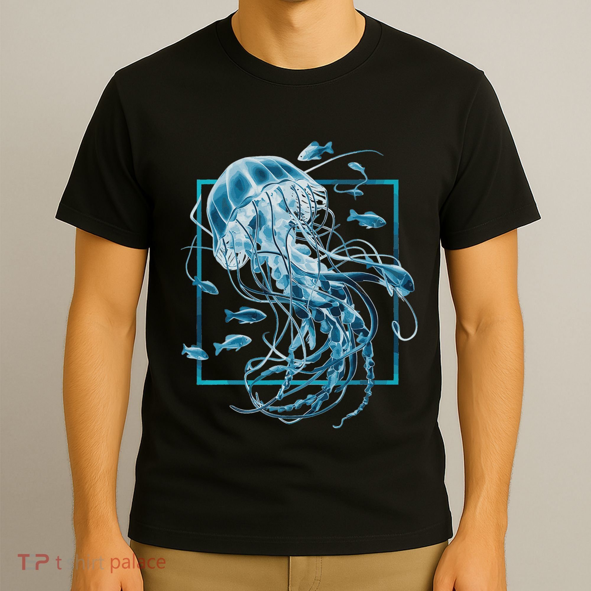 Jellyfish And Fishes In Sea T-Shirt