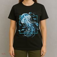 Jellyfish And Fishes In Sea T-Shirt thumb 4
