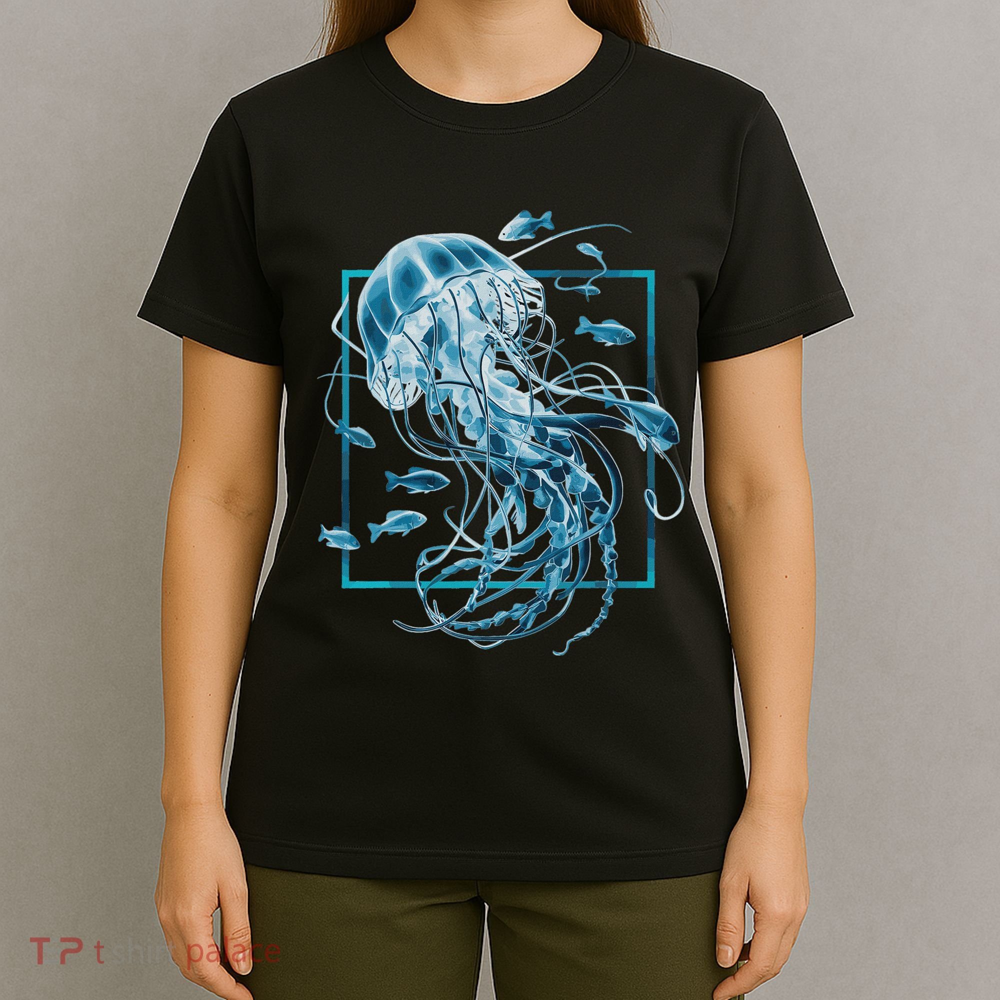 Jellyfish And Fishes In Sea T-Shirt