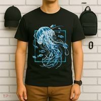 Jellyfish And Fishes In Sea T-Shirt thumb 6