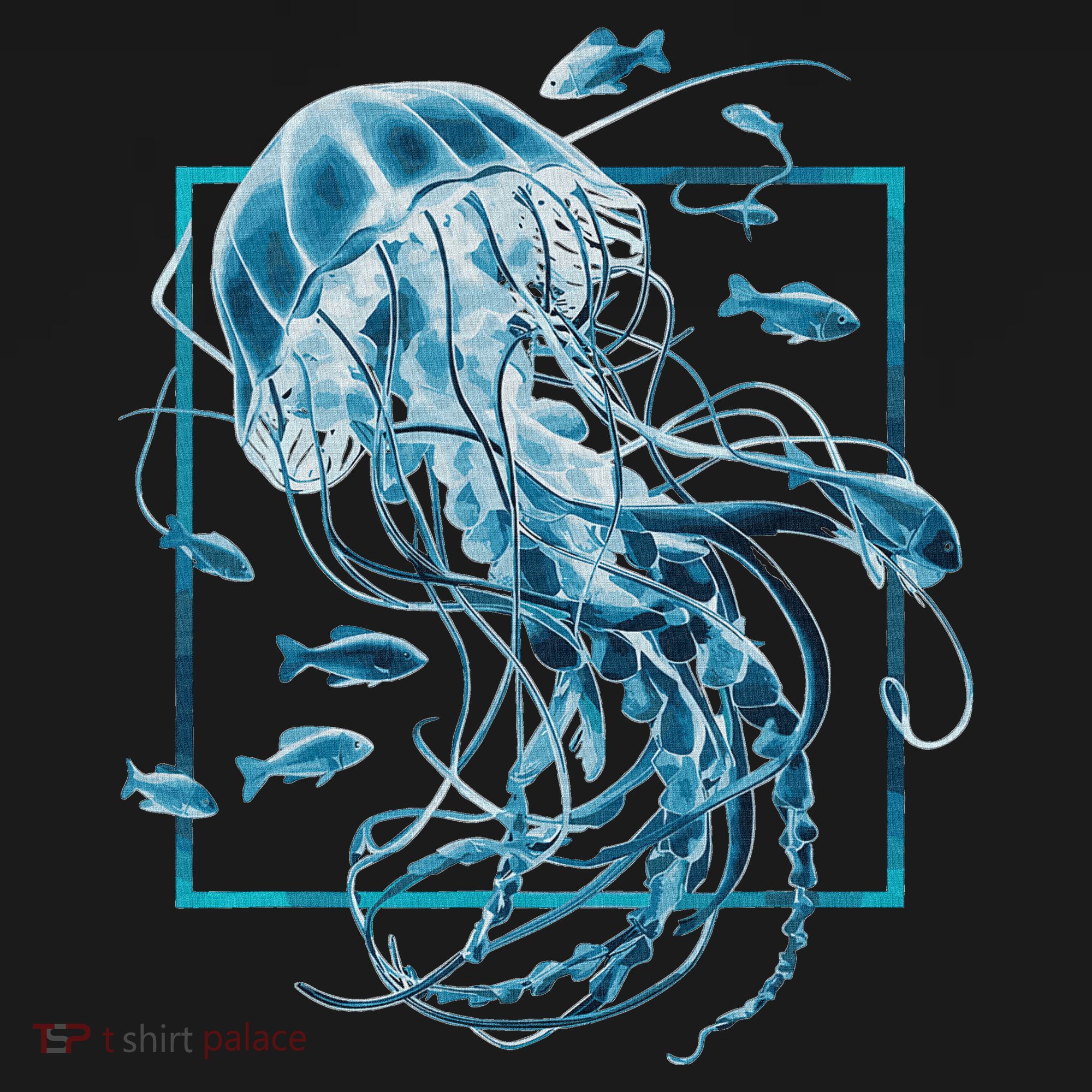 Jellyfish And Fishes In Sea T-Shirt