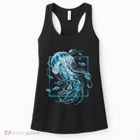 Jellyfish And Fishes In Sea Women's Tank Top thumb 0