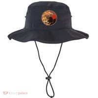 Japanese Autumn Fall Leaves Pagodas Bucket Hat thumb 0