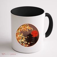 Japanese Autumn Fall Leaves Pagodas Coffee Mug thumb 1