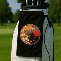 Japanese Autumn Fall Leaves Pagodas Golf Towel thumb 2