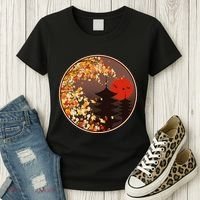 Japanese Autumn Fall Leaves Pagodas Women's T-Shirt thumb 3