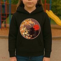 Japanese Autumn Fall Leaves Pagodas Kids Hoodie thumb 3