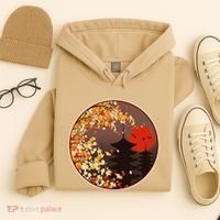 Japanese Autumn Fall Leaves Pagodas Hoodie thumb 4