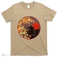 Japanese Autumn Fall Leaves Pagodas T-Shirt thumb 0