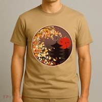 Japanese Autumn Fall Leaves Pagodas T-Shirt thumb 3