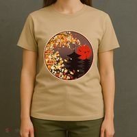 Japanese Autumn Fall Leaves Pagodas T-Shirt thumb 4