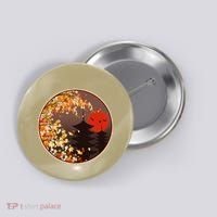 Japanese Autumn Fall Leaves Pagodas Button thumb 0