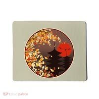 Japanese Autumn Fall Leaves Pagodas Mousepad thumb 0