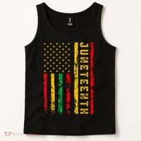 Juneteenth American Flag African Tank Top thumb 2