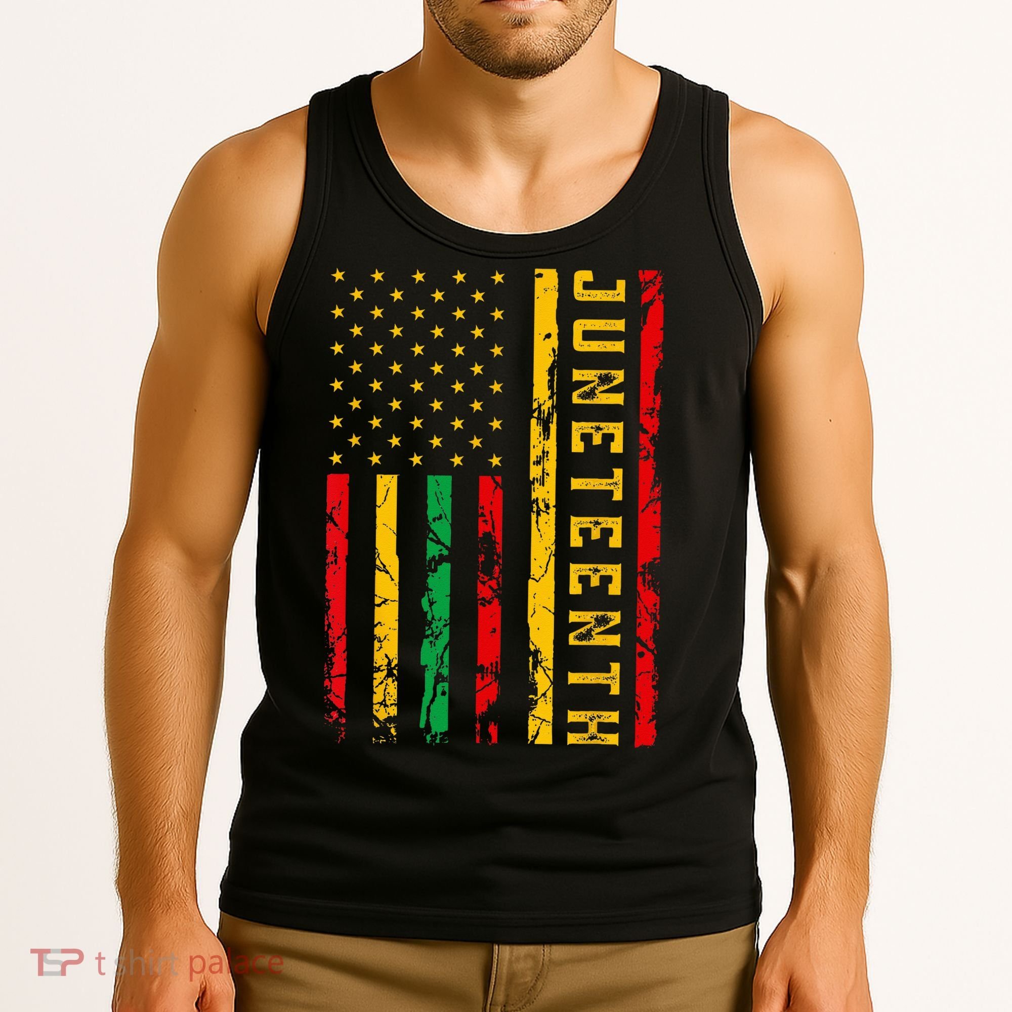 Juneteenth American Flag African Tank Top