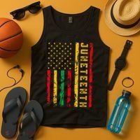 Juneteenth American Flag African Tank Top thumb 4