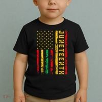 Juneteenth American Flag African Toddler T-Shirt thumb 2