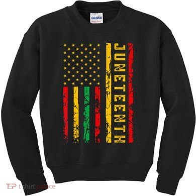Juneteenth American Flag African Kids Sweatshirt