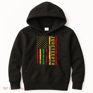 Juneteenth American Flag African Kids Hoodie