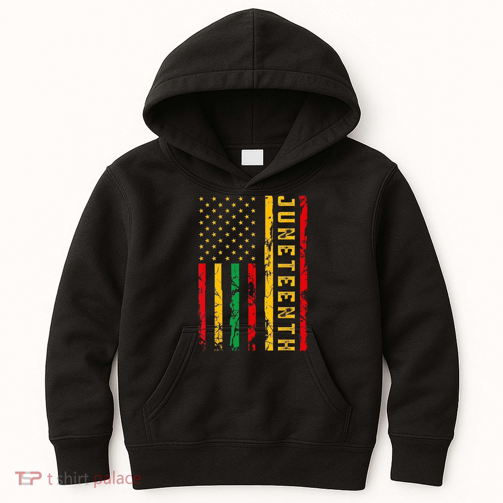 Juneteenth American Flag African Kids Hoodie
