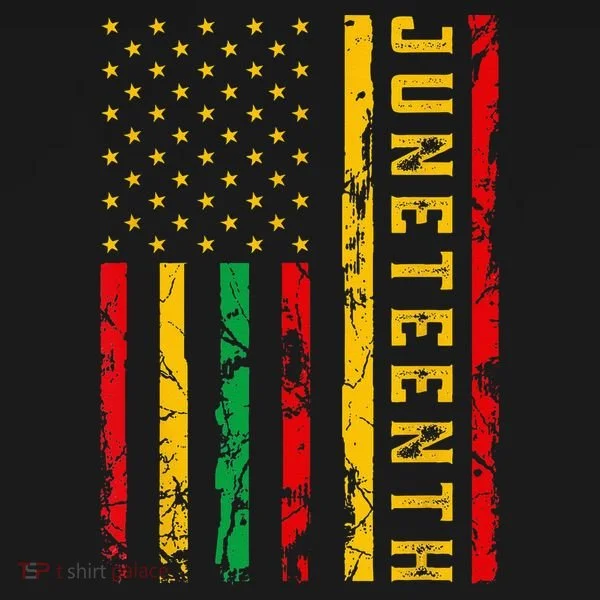 Juneteenth American Flag African Kids Long Sleeve Shirt