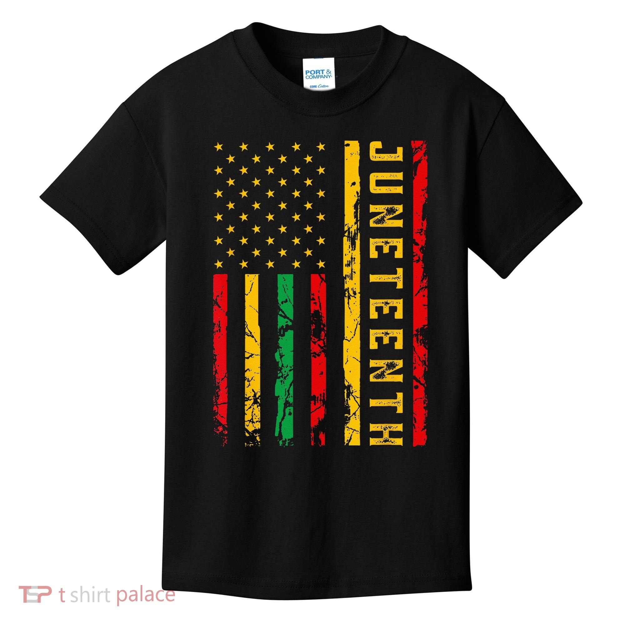 Juneteenth American Flag African Kids T-Shirt