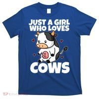 Just A Girl Who Loves Cow Cute Cow Costume Milk Farmer Gift T-Shirt thumb 0