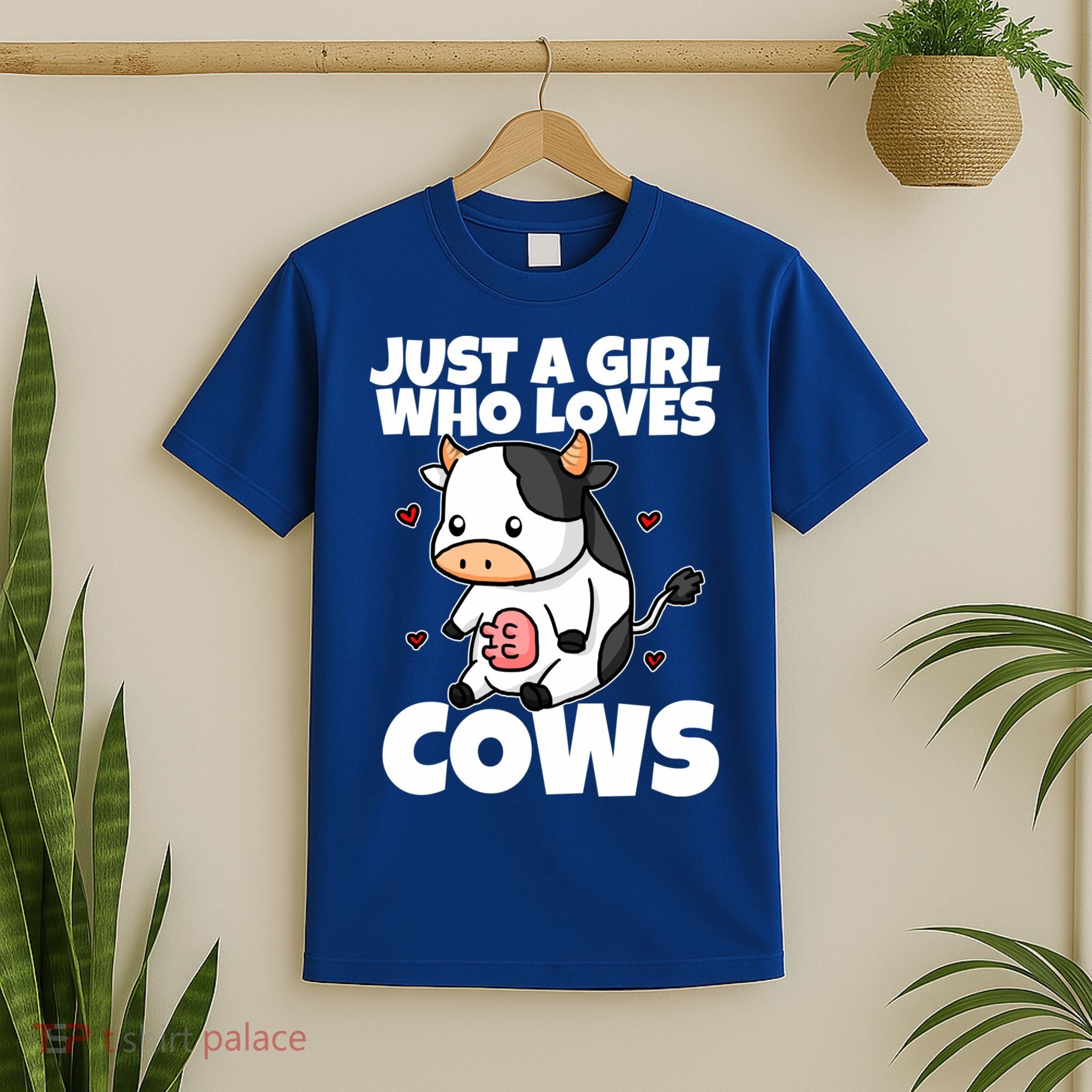 Just A Girl Who Loves Cow Cute Cow Costume Milk Farmer Gift T-Shirt