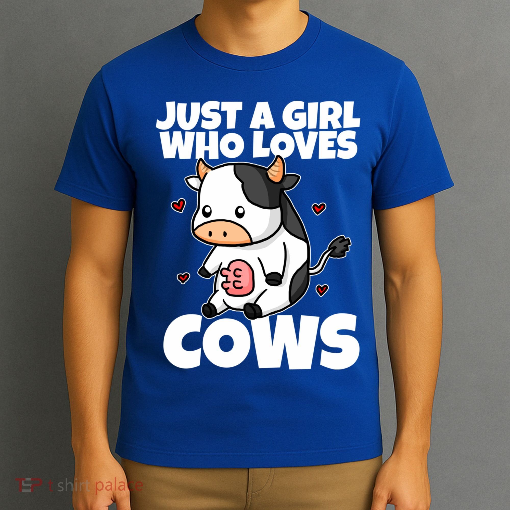 Just A Girl Who Loves Cow Cute Cow Costume Milk Farmer Gift T-Shirt