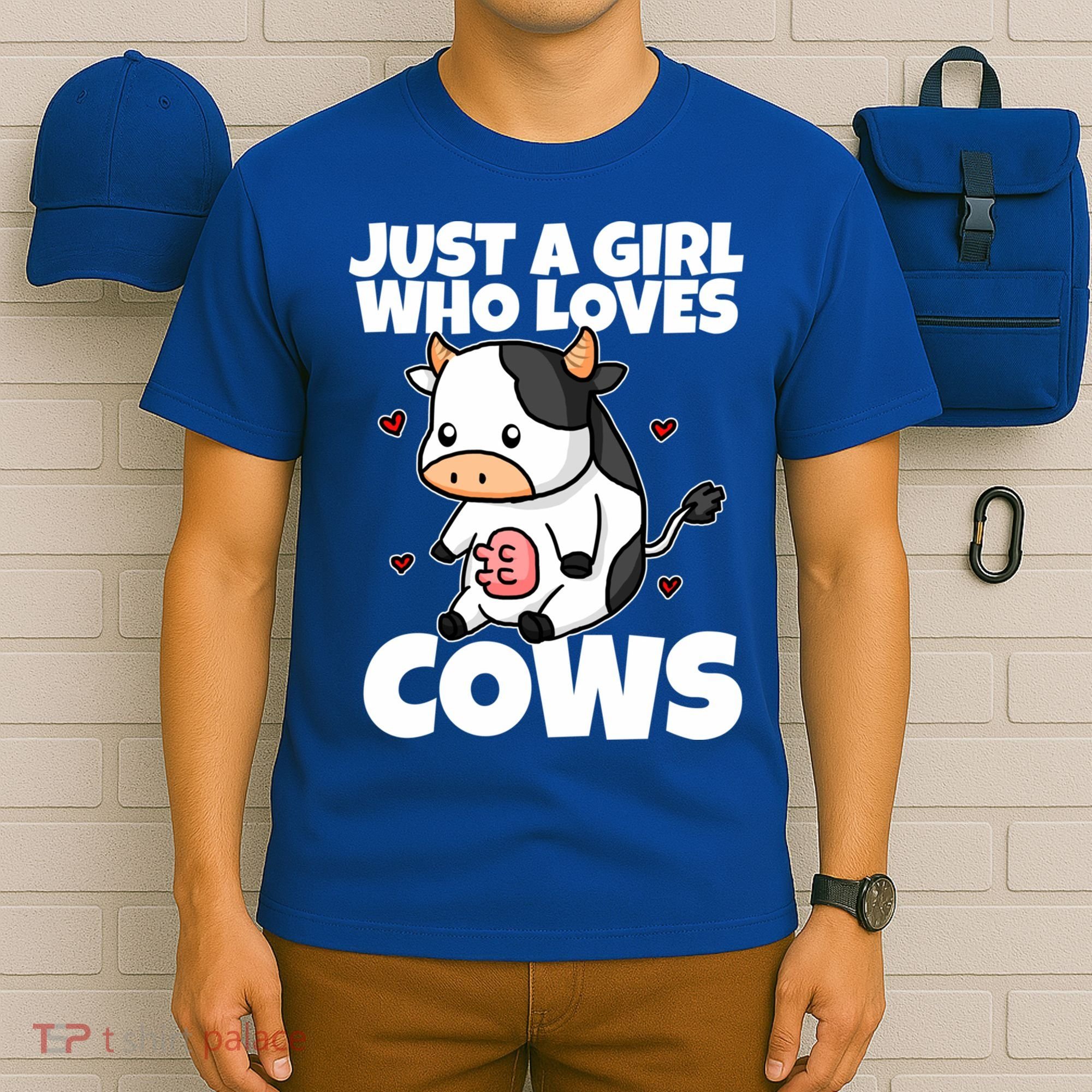 Just A Girl Who Loves Cow Cute Cow Costume Milk Farmer Gift T-Shirt