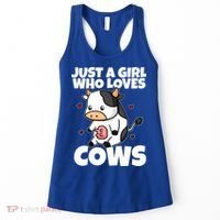 Just A Girl Who Loves Cow Cute Cow Costume Milk Farmer Gift Women's Tank Top thumb 0