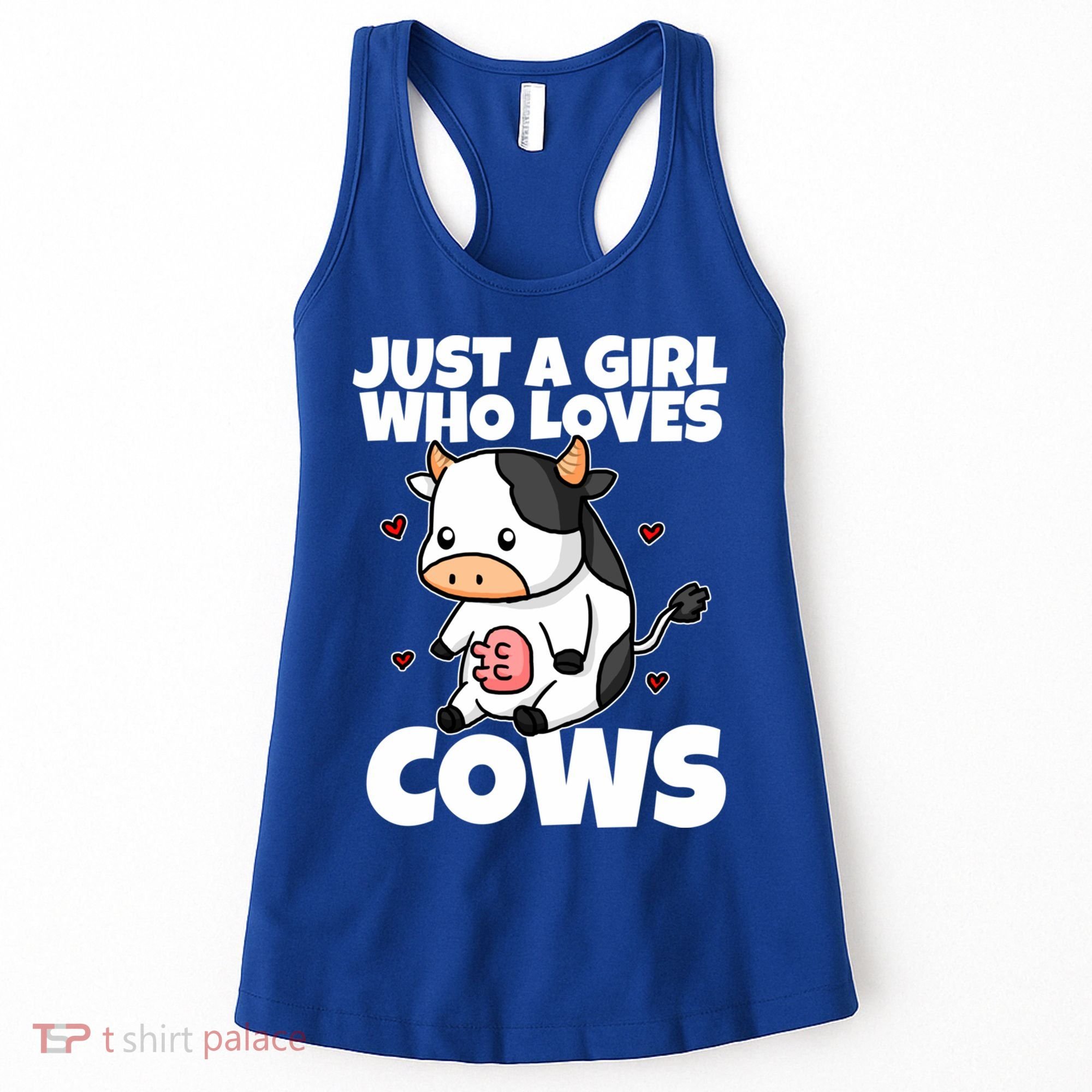 Just A Girl Who Loves Cow Cute Cow Costume Milk Farmer Gift Women's Tank Top
