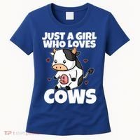 Just A Girl Who Loves Cow Cute Cow Costume Milk Farmer Gift Women's T-Shirt thumb 0